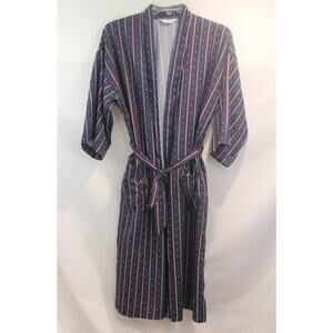 Christian Dior Monsieur Vintage Robe Loungewear Mens size OSFM Blue Red Belted